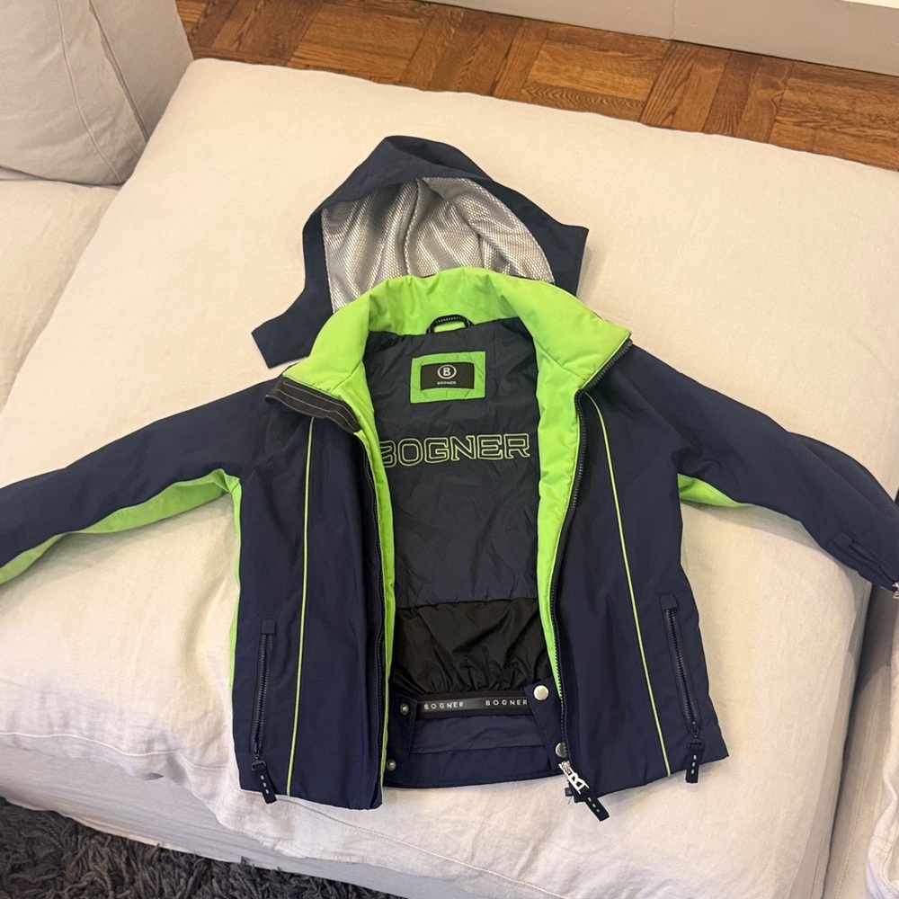 Bogner Kids Ski Jacket- Navy and Lime